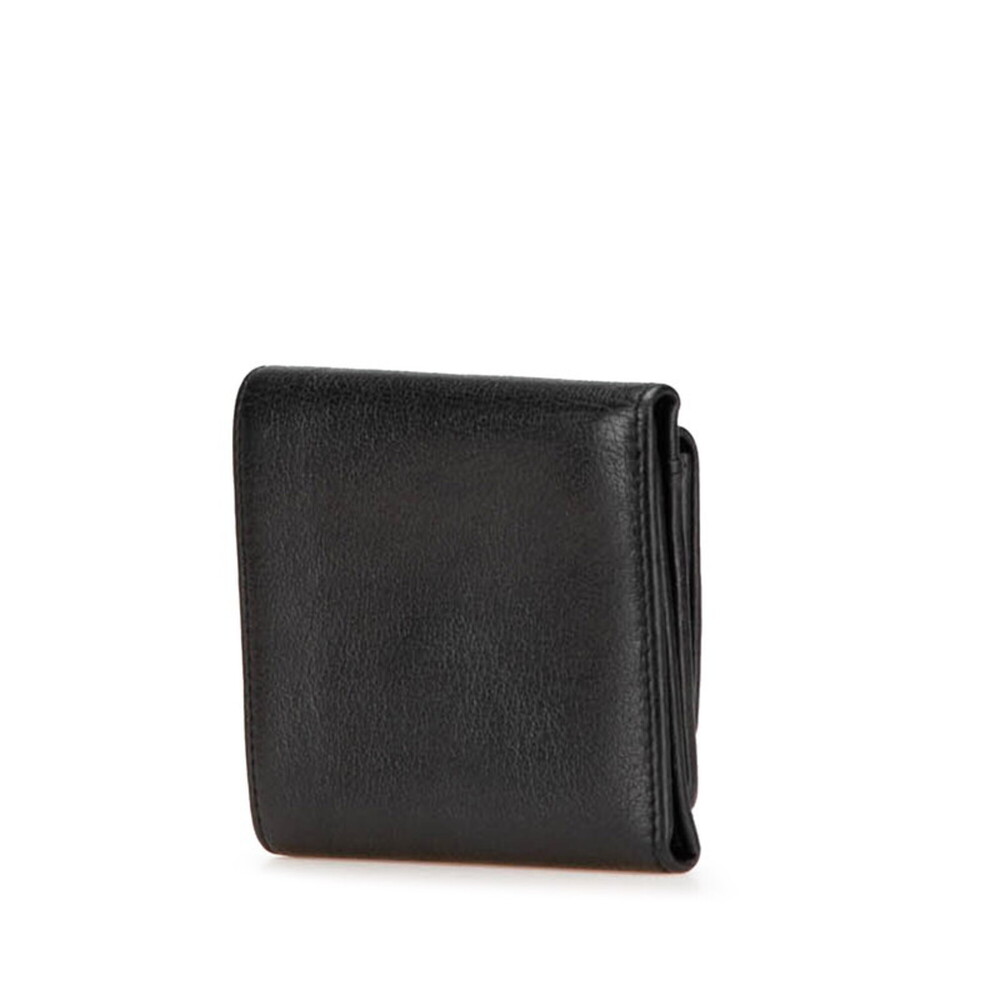 CHANEL Black Lambskin Leather Logo Wallet - Picture 2 of 10